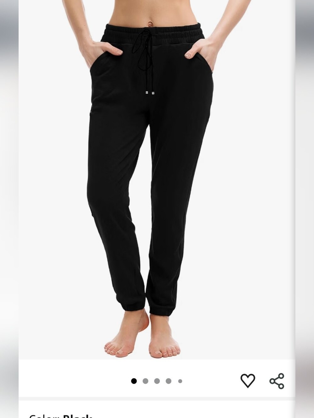Everyday Black Drawstring Jogger Pants